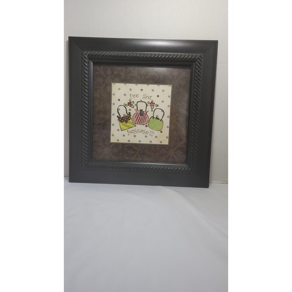 Kirkland's by Jo Moulton Framed Wall Art I've Got Baggage Art Polka Dots Fun